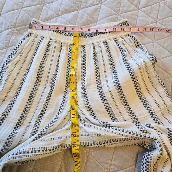 Madewell Lightspun Pull On Balloon Pants Women's XS Antique Cream Black Stripe - Picture 8 of 9